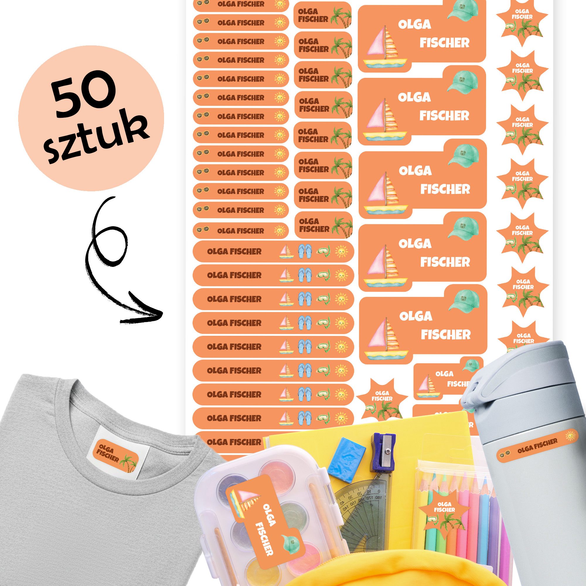 Naklejki imienne wodoodporne – zdjęcie 1
