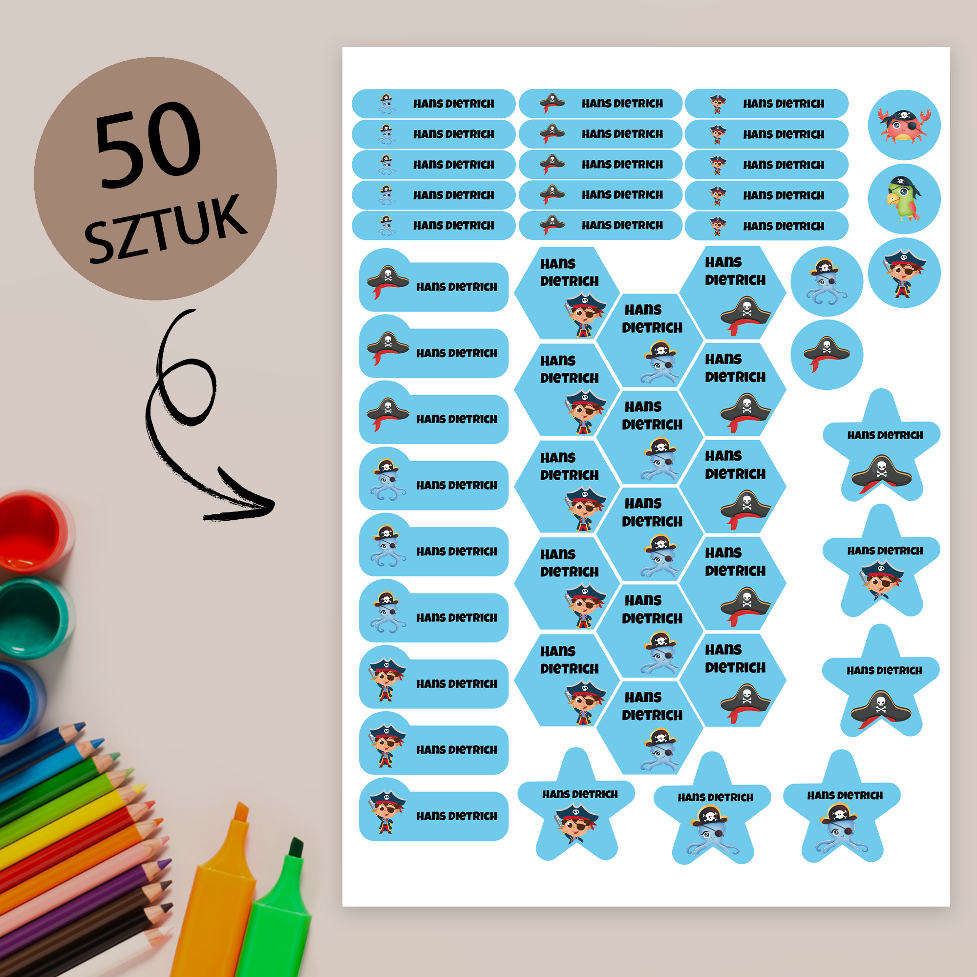 Naklejki imienne wodoodporne – zdjęcie 1