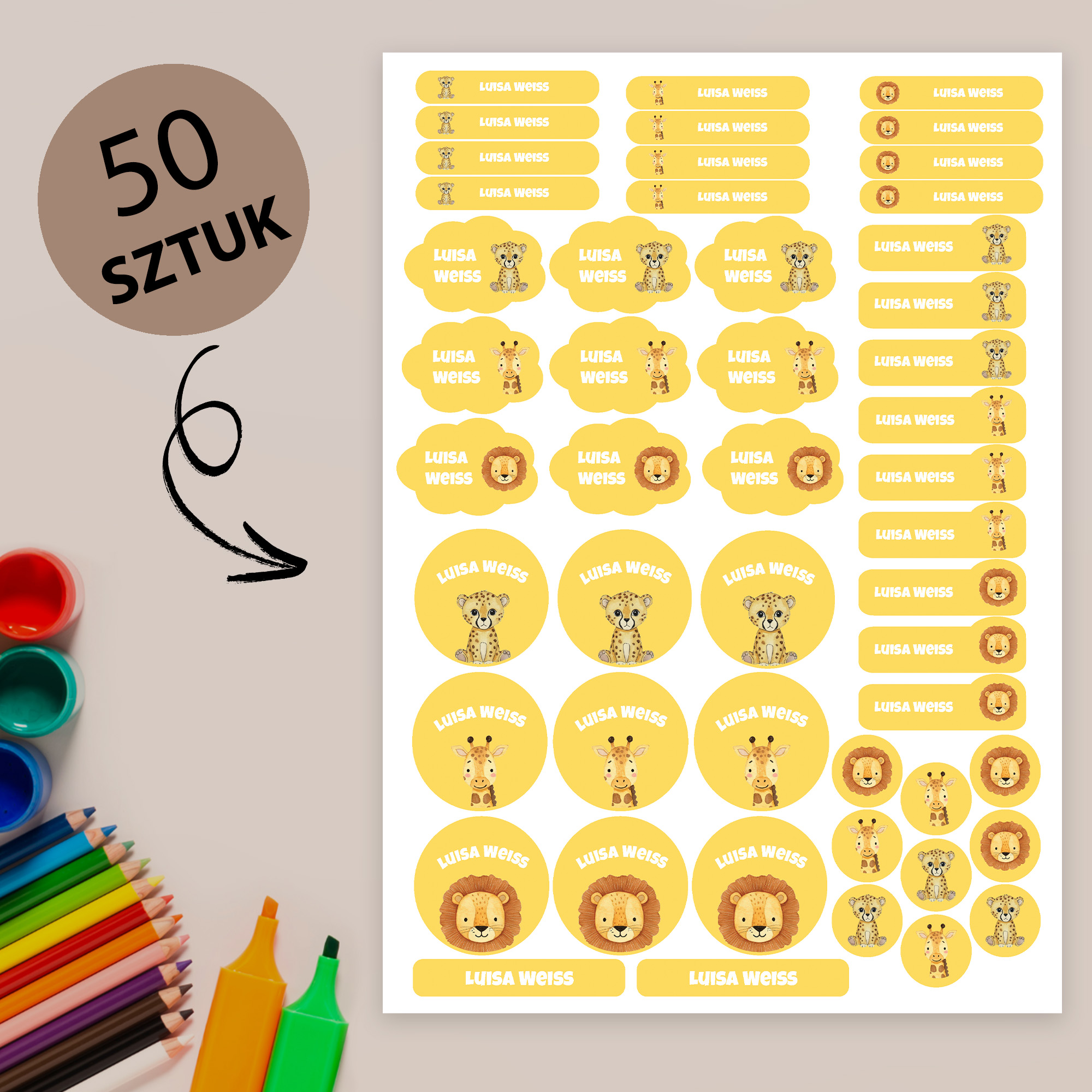 Naklejki imienne wodoodporne – zdjęcie 1